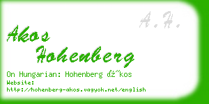 akos hohenberg business card